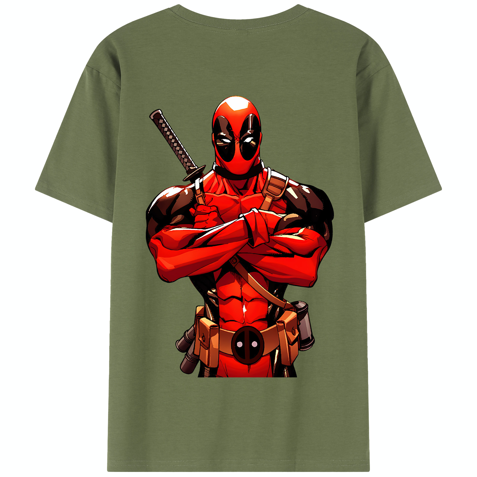 （画像用） Deadpool デッドプール 綿100％半袖Tシャツ（背面プリント）